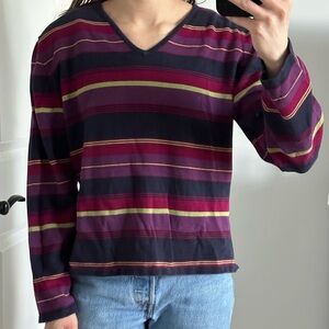 Striped V-Neck Sweater